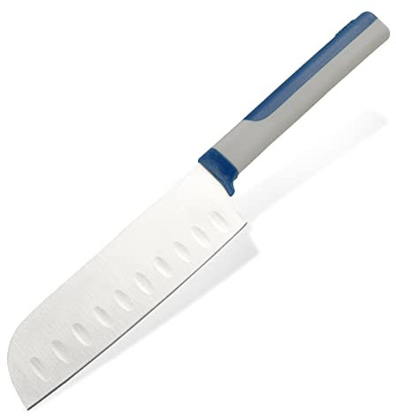 Tasty Santoku Cuchillo de 13 cm, hoja japonesa de acero inoxidable, cuchillo asiático, cuchillo de cocina de acero inoxidable con mango ergonómico suave, cuchillo de cocina con hoja grande, colores: