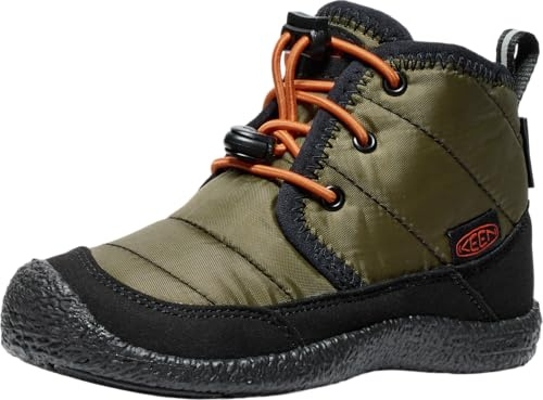 KEEN Howser 2 Chukka Waterproof, Botas Chukka Unisex niños, Verde (Dark Olive/Gold Flame), 31 EU