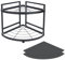 HUIJIN RA01 - Estante esquinero de 90° para cocina, estante de especias que ahorra espacio, organizador de ollas y sartenes, almacenamiento debajo del fregadero, estantes escalonados de hierro