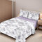 H HANSEL HOME Juego de Sábanas de Microfibra 4 Piezas para Cama 150cm Transpirable - Incluye 1 Encimera, 1 Bajera Ajustable y 2 Fundas de Almohada - Flor Lila
