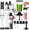 ZEEGMA HANDY VERSABLEND 14 en 1 Batidora de Mano para Sopas Smoothie potencia 1500W, De batido, de mezcla, Varilla, Ganchos, para Puré Molinillo de Café 0,8 l, Procesador de Alimentos 0,6 l, Bidón