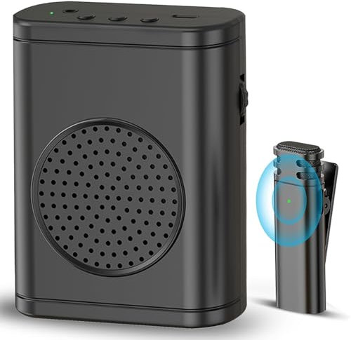 Amplificateur de Voix Portable avec Microphone à Clip sans Fil, amplificateur Vocal Personnel Rechargeable Bluetooth, Haut-Parleur système de sonorisation pour Plusieurs endroits, Salle de Classe
