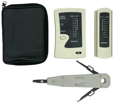 ProfiPatch Netzwerktester Kabeltester + Auflegewerkzeug LSA-Anlegewerkzeug Set