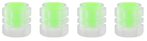 Tapones para válvula de neumáticos fosforescentes – Juego de 4 unidades con efecto día/noche | Universal para coche, bicicleta | Material anticorrosión e impermeable | Fácil instalación a presión