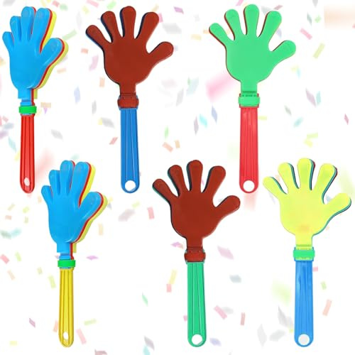 Saituo Home 6 Stück Klatschhand, Bunt Partyspaß Kunststoff Klatschhände