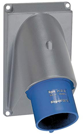 Fiche inclinée Hypra 32A - 2P+T - 200V~ à 250V~ - plastique - IP44