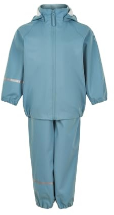CeLaVi Rainwear Ser-Recycle PU Chaqueta de Lluvia, Azul Humo, 110 Unisex Niños