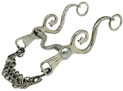 Kandare Spanisch Barock Portugisisch Show 12,5 13,5 14,5 15,5 16,5 Gold oder Silber Farben Tysons incl. Kinnkette (12,5, Silberfarben)