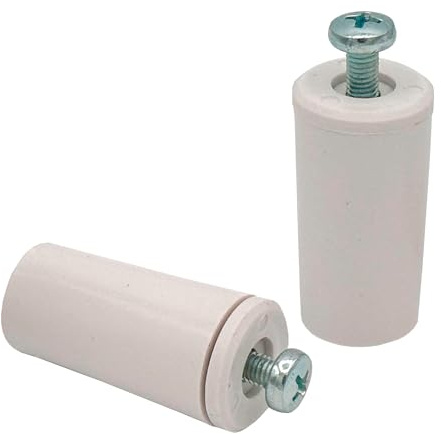 MICEL - 91774 - Rollladenstopper 2 Stück inkl. Metallschraube metrisch 6, Kunststoff weiß, 40 x 20 mm