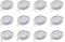 Oktaplex lighting 12er Set LED Einbaustrahler Sedan - mit LED Modul 4,8W 3000K 230V 380lm Warmweiß 110° - Spot Edelstahl gebürstet Lochmaß 60mm