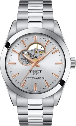 Tissot mäns analog automatisk klocka gentleman öppet hjärta schweizisk tillverkad