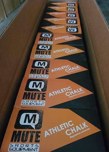 MUTE Sports Gym Chalk Case Pack of 10 Boxes, 80 2 oz. Blocks, White, Magnesium Carbonate | Weightlifting, Gymnastics, Rock Climbing, Olympic Lifting, Barbell | Better Grip and Dry Hands