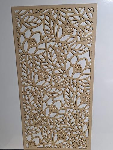 Pannello decorativo in rete di legno, divisorio da parete, griglia di copertura del radiatore, ritagli, mobili da cucina, tagliato al laser in MDF spesso 3 mm (dimensioni 1200 mm x 620 mm) KPF. Motivo