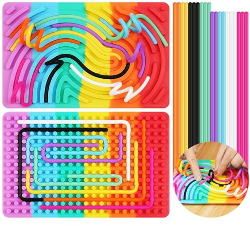 AUAUY Tableau D'activité Sensorielle Enfant, Jouet Anti-Stress en Silicone