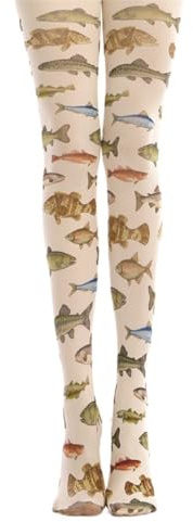TYATVS Womens Patterned Funky Tights Printed Colorful Tights Whimsy Twee Colored Stockings Y2k Emo Whimsigoth Clothes (white-1,One Size)