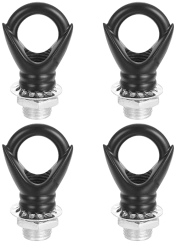 QUARKZMAN Dado Ad Anello Con Filettatura Femmina M10 Forma Ad Anello Carico Massimo 22lb Con Tubi Filettati Rondelle E Dadi Per Lampadari E Lampade A Sospensione Nero Confezione Da 4