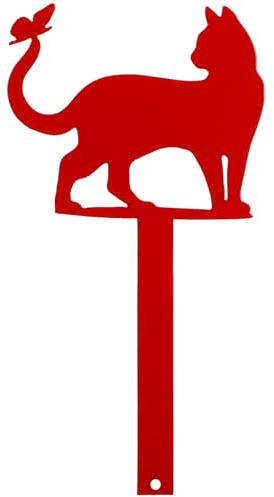 Alasum Picchetto in Ferro a Forma di Gatto per Cassetta Postale da Giardino, Decorazione Resistente per Esterni, Accessorio per Cassette Postali da Prato e Cortile, Kit Sostituzione