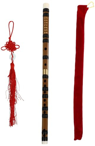 MINAOLULUS Flauta de Bambú Amarga Tradicional en Tono G, Instrumento Musical de Madera Portátil para Estudiantes Principiantes, Flauta China Original Color Madera Natural para Práctica