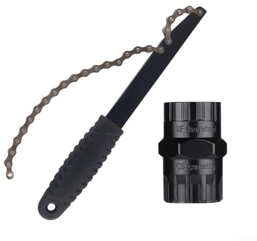 Herramienta de extracción de rueda libre con látigo de cadena integrado para quitar casetes en varios modelos de bicicleta con precisión y facilidad (4 negros)