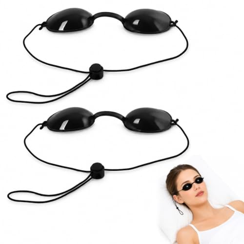 2 Pcs Lunette de Protection UV pour Beauté, Masque Oeil Anti-Lumière Bleue, Soin Éclairage et Bronzage à Domicile