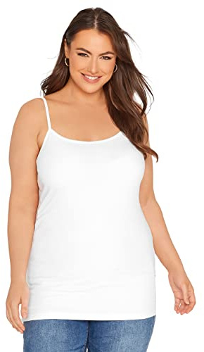 Yours Curve Stretch Cami Jersey Adjustable Strap Vest Top - Women's - Plus Size Curve Black