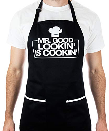 Chef Apron for Men - Funny Aprons for Men with Adjustable Straps, Deep Pockets, Water & Stain Resistant, Perfect for Christmas, Secret Santa, Father's Day - ALLER HOME&KITCHEN