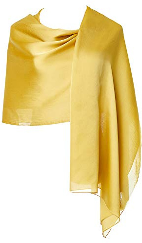 CYZLANN - Bufandas de mujer 100% seda, largas, ligeras, para mujer, Amarillo oscuro, Talla única