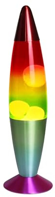 ADEPTNA Premium Retro Neon Motion Lamp Lightning Effect – Sensitive Retro Rocket Design Large 16 Inch Lamp (Rainbow)