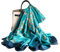 LumiSyne Seidenschal Damen Blume Gedruckt Muster Mode Eleganten Stil Weicher Hautfreundlicher Warmer Seidentuch Lange Halstücher Sonnencreme Stola All Season