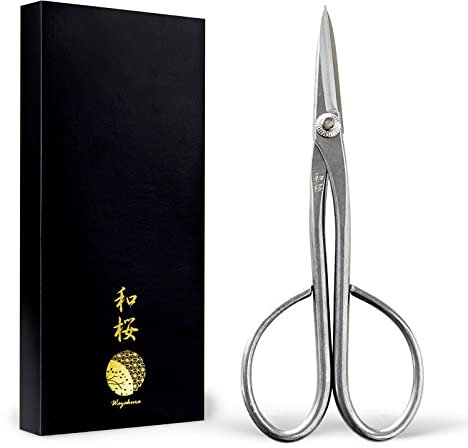 Wazakura sécateur à Bonsaï Satsuki en Acier Inoxydable Yasugi, Fabriqués au Japon, 180 mm, Ciseaux pour Élagage, Émondage et la Coupe, Outils de Jardinage Japonais