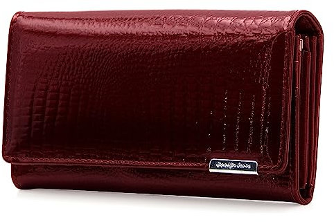 ekavale Damen Leder Geldbörse mit RFID-Schutz Geldbeutel groß Portemonnaie lang Damen Portmonee Damengeldbeutel viele Karten-Fächer (Bordo)