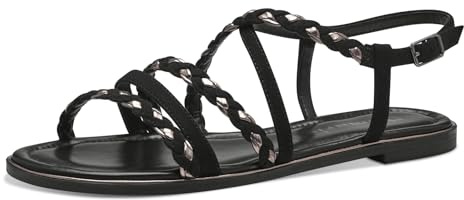 Tamaris Damen Sandalen Textil Sommer; BLACK/schwarz; 40 EU