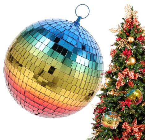 Jul diskokula, festdiskokula, reflekterande juldiscokulor med gradient – dekorativ discoboll, perfekt för DJ-klubb, julfest, karneval och levande scen