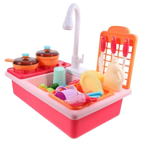 KOMBIUDA 1 Satz Kinder-spielspüle Elektrische Küchenspüle Mit Fließendem Wasser Rollenspiel-Spielzeug
