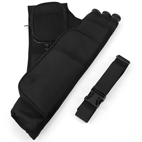 Carquois de tir à l'arc pour droitier avec tubes à triple flèche, nylon et tissu Oxford, peut contenir 12 à 16 flèches, idéal pour les arcs recourbés et composés