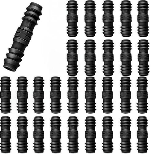 30 connettori per irrigazione dritti da 16 mm, connettori per tubi a goccia di alta qualità, in plastica, robusti connettori per tubo perlato per sistema di irrigazione, facile installazione
