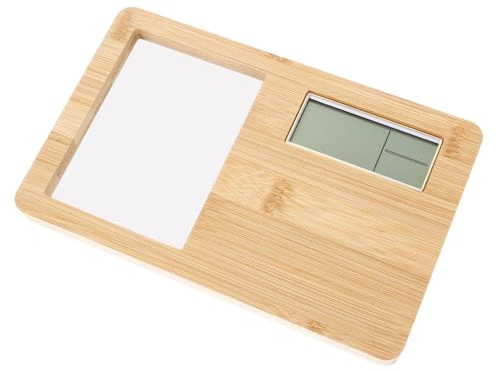 BESTYASH Reloj Despertador Digital de Madera con Marco para Fotos Multifuncional y Portátil para Mesita de Noche Reloj de Mesa para Dormitorio y