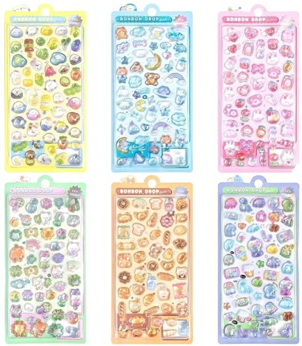6 Pcs 3D Stickers, Mini Kawaii Pattern Small Animal Sticker, Cute Animal Design Cartoon Mini Sticker, Puffy Stickers, for Phone Case Laptops Electronic Notebooks DIY Crafts Scrapbook