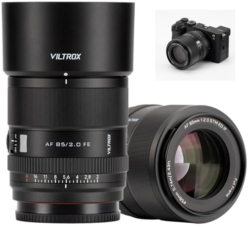 VILTROX 85mm F2.0 EVO FE Lens for Sony E, AF 85mm f/2 E-Mount Full Frame Auto Focus Prime Portrait Lens for Sony FE Cameras a6700 a6600 A7IV A7CII A7RV A9 A9II A7CR A7SIII A7C A7RIV ZVE1 ZV-E10 FX3