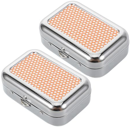 MOTHNUR Cenicero de Bolsillo Portátil Cuadrado de Acero Inoxidable Resistente al Viento con Tapa, 2 Piezas, Mini Cenicero para Camping, Coche, Senderismo y Pesca, Color Naranja