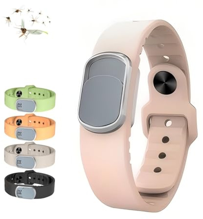 Långvarigt 90-dagars myggavvisande armband, växtextraherat kraftfullt skydd, justerbart (14-20 cm) armband, fri från borttagning, vattentät och svettbeständig, lämplig för vuxna och barn (vit, A)