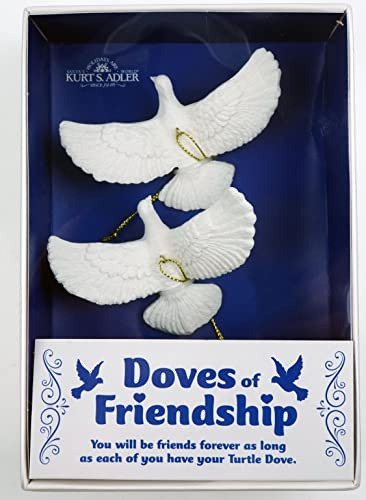 Kurt Adler Resin Friendship Dove Ornament (Set of 2), 4.5
