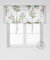Scheibengardine Raff Gardine Raffrollo Vorhang 'Hägg' 100 x 110 cm (BxH) weiß mit Blumenmuster-Aufdruck in pastell grün flieder Baumwolle