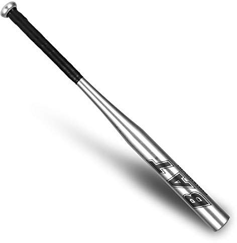 Batte de Baseball Aluminium 34 Pouces Bleu Noir Argent au Choix Batte Base-Ball métal Adulte Pro Léger pour Exercice Joueurs Jeu Homme Femme 86cm de Longueur Solide Durable à la Mode (Argent)