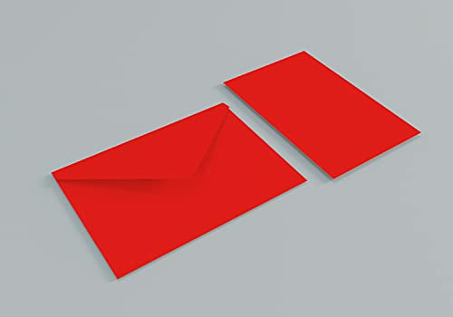 10 Buste e Cartoncini in blister 7x11 cm (Rosso)