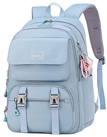 SellerFun Teen Girls Casual Backpack High Middle School Daypack Women Daily Travel Laptop Bag(B Blue,29 Liters)