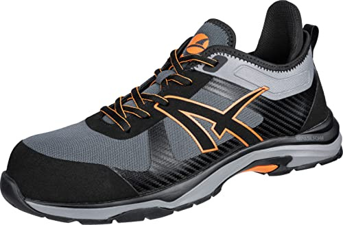 Puma Safety Stunning Low arbetssko säkerhetssko S1P ESD HRO SRC fiberglaslock penetrationsskydd halkfri metallfri unisex, GRÅ, 43 EU