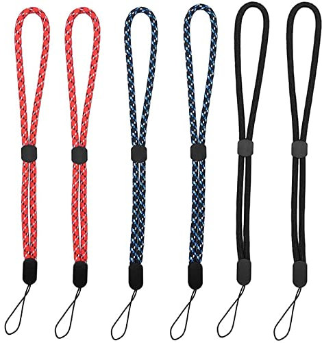 Kelio Lacetti da Polso Telefono,Cordino per Telefono Cellulare,6 Pezzi Cordino da Polso Regolabile,per Custodie Cellulare, Fotocamere, Chiavi,USB(rosso+blu+nero)