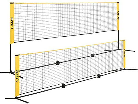 A11N SPORTS 14ft Badminton Pickleball Net - Height Adjustable for Junior Tennis, Soccer Tennis & Kids Volleyball - Portable for Indoor & Outdoor Play
