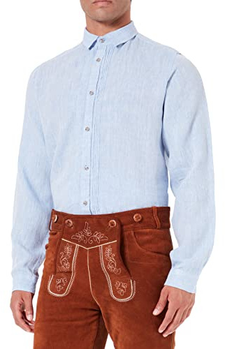 Bergfeuer Fernando Camisa Tradicional, Azul Claro, M para Hombre